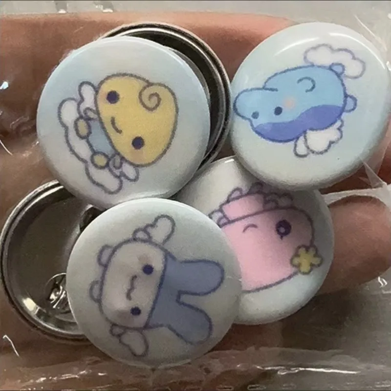 Kawaii Tamagotchi Little Angel Character Mini Button Badges Cute Cartoon Round Lapel Pins Sweet Brooch Accessories Gift view 6