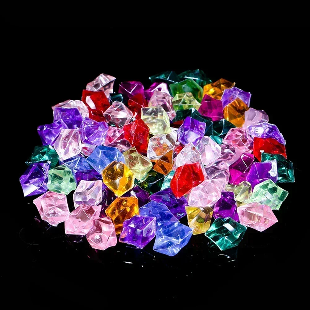 200Pcs Colorful Acrylic Stones Ice Cubes Decor Vase Plant Filler Pebble Fish Tank Aquarium Accessories Home Decor