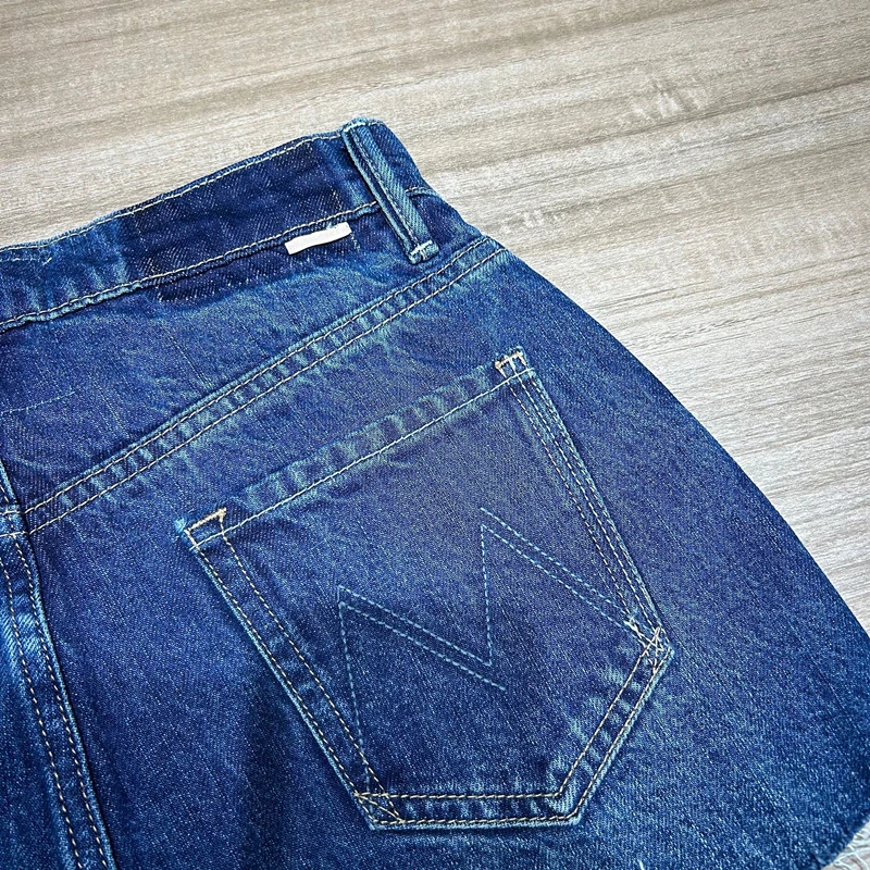 Dave&Di Summer Denim Shorts Women Minimalist Women's Denim Bermuda High Waisted Washed Blue Denim Shorts For Women