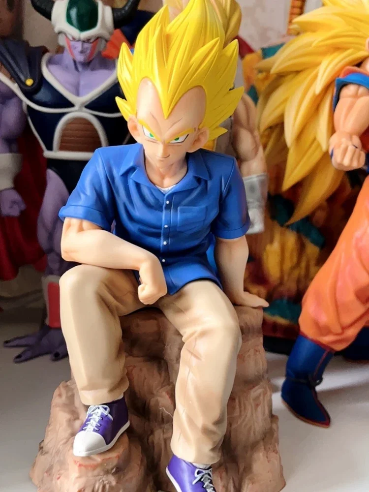 Dragon Ball Anime Figure Gk Fc Vegeta Plain Clothes Tidy Casual Wear seduta postura Figure modello Doll Decor Statue Gift Toys