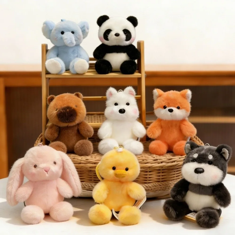 

Fashion 16cm Pendant Dolls Sitting Animals Capybara Panda Keychain Gift