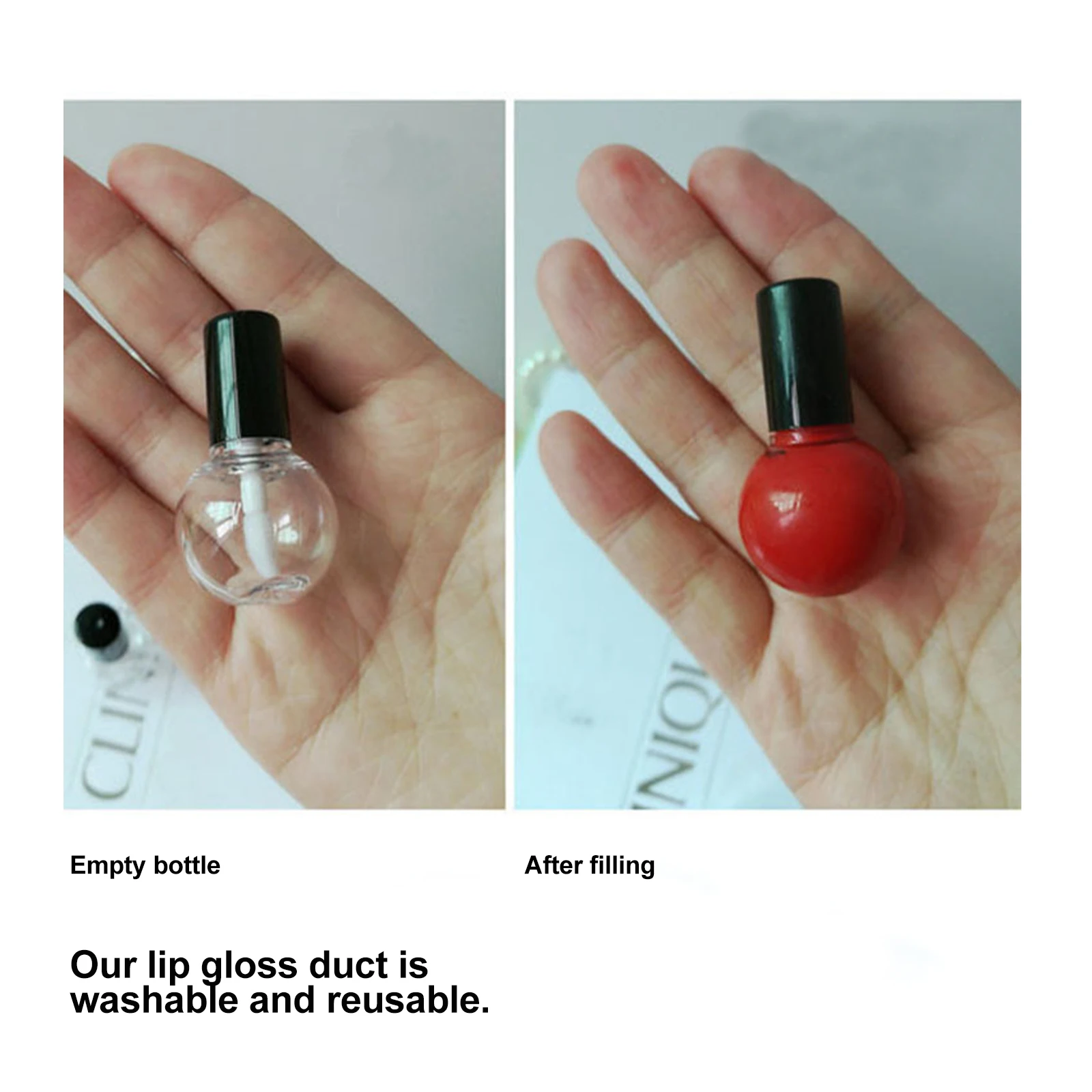 

10pcs Empty Lip Gloss Tubes Clear Refillable Diy Containers For Lip Oil Dye Liquid Eco-Friendly Pet Abs Material Travel