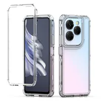 3 in 1 Hybrid Armor Shockproof Phone Case For Infinix Hot 40 Pro X6837 Hard Plastic Frame Transparent TPU Back Cover Fundas