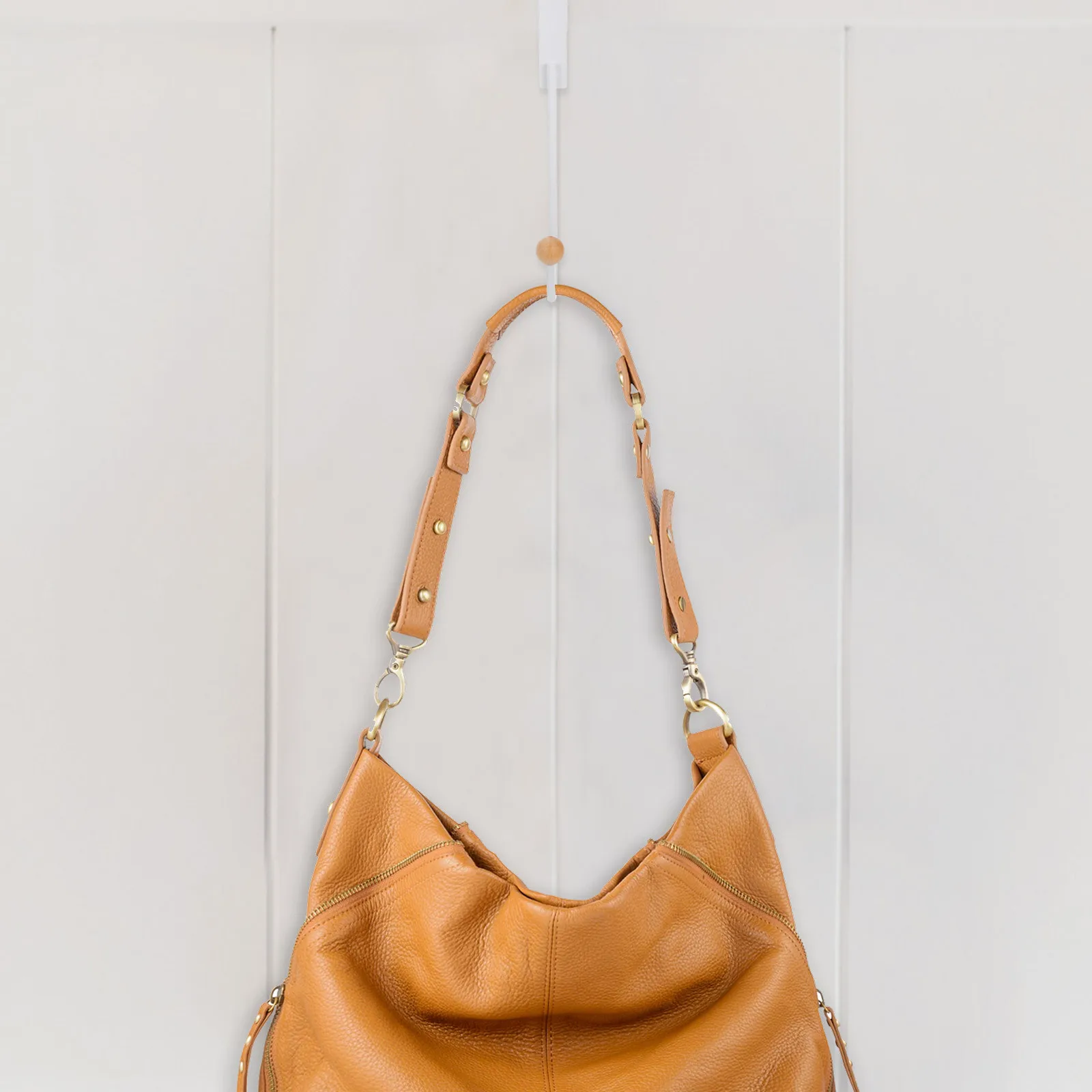 

Over Door Single Hook Wooden Metal Towel Hat Bag Hanger No Tools Needed Door Organizer for Bathroom Bedroom Closet Storage