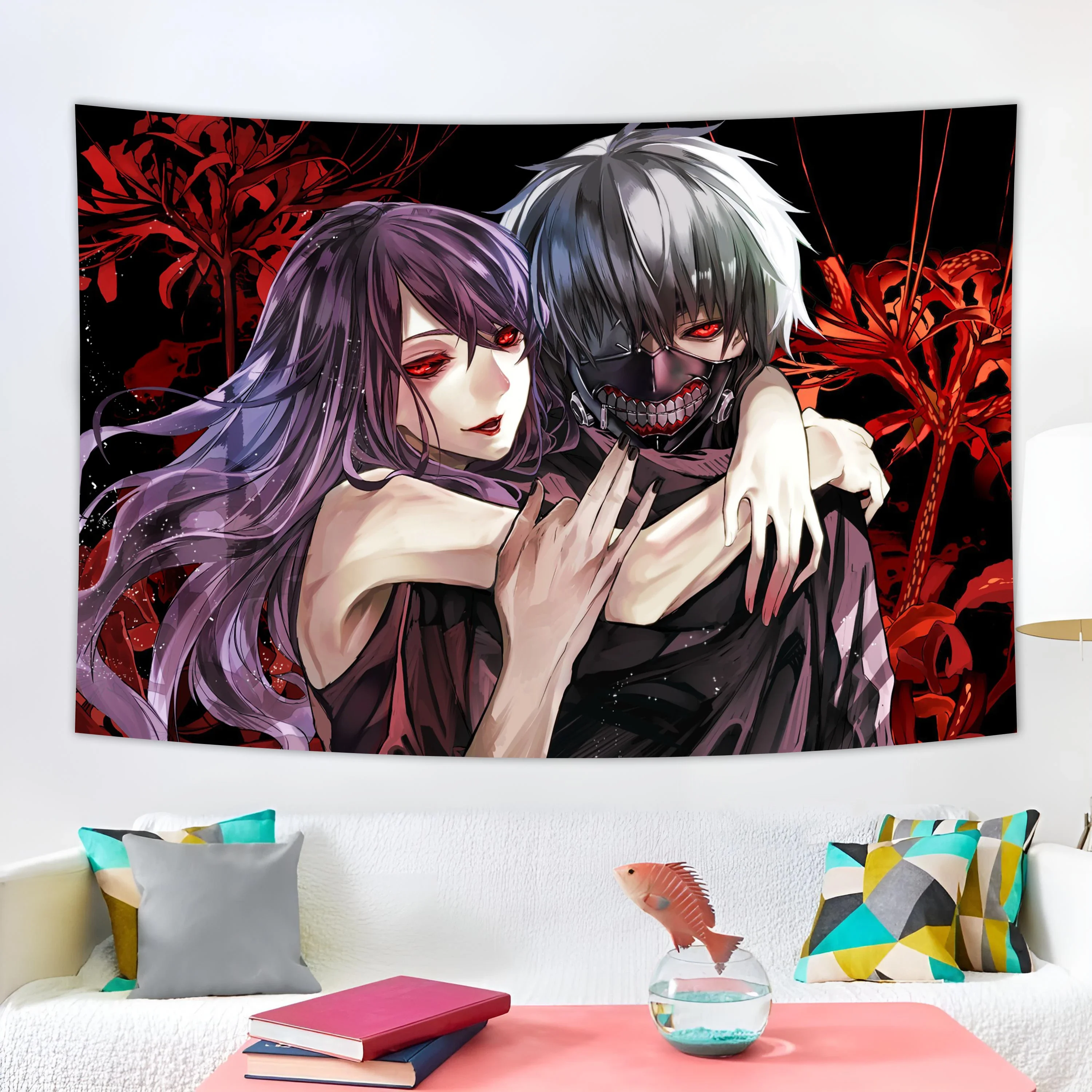 Anime Tokyo Ghoul room decor bedroom decoration tapestry wall hanging room decor aesthetic Customizable