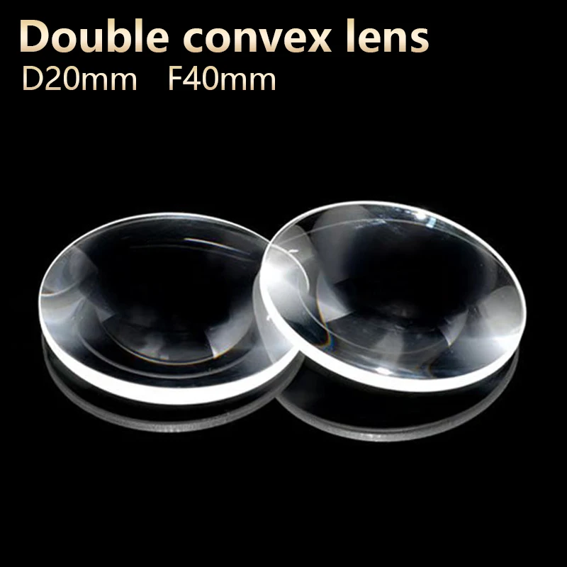 Double convex lenses magnifier Physical optics lens eyepiece telescope DIY projector Optical experiment D20mm F40mm