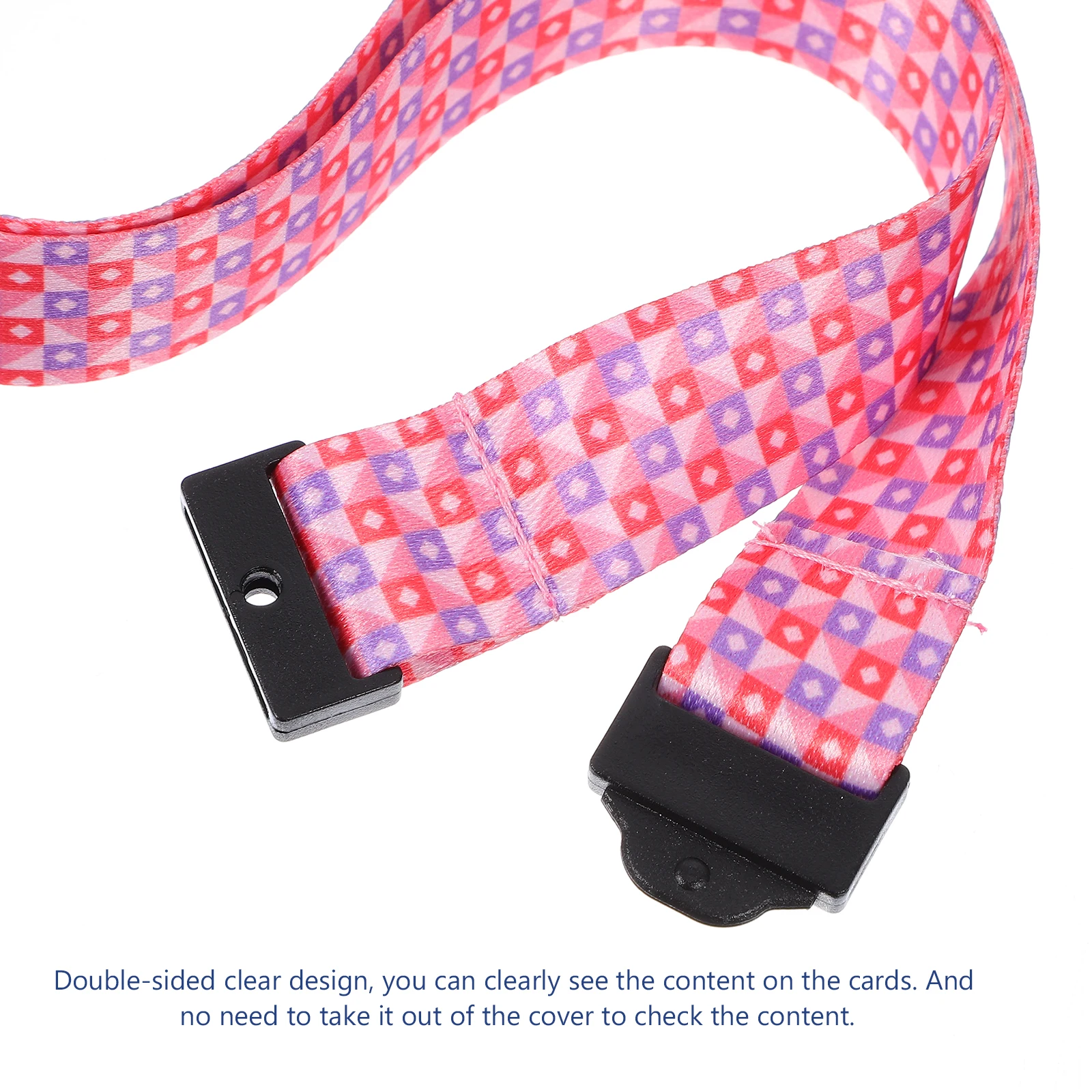 

Clear Id Badge Holder Sleeve Lanyard Work Card Name Security Passports Pvc Polyester Alloy Lightweight Easy Carry Double Sided