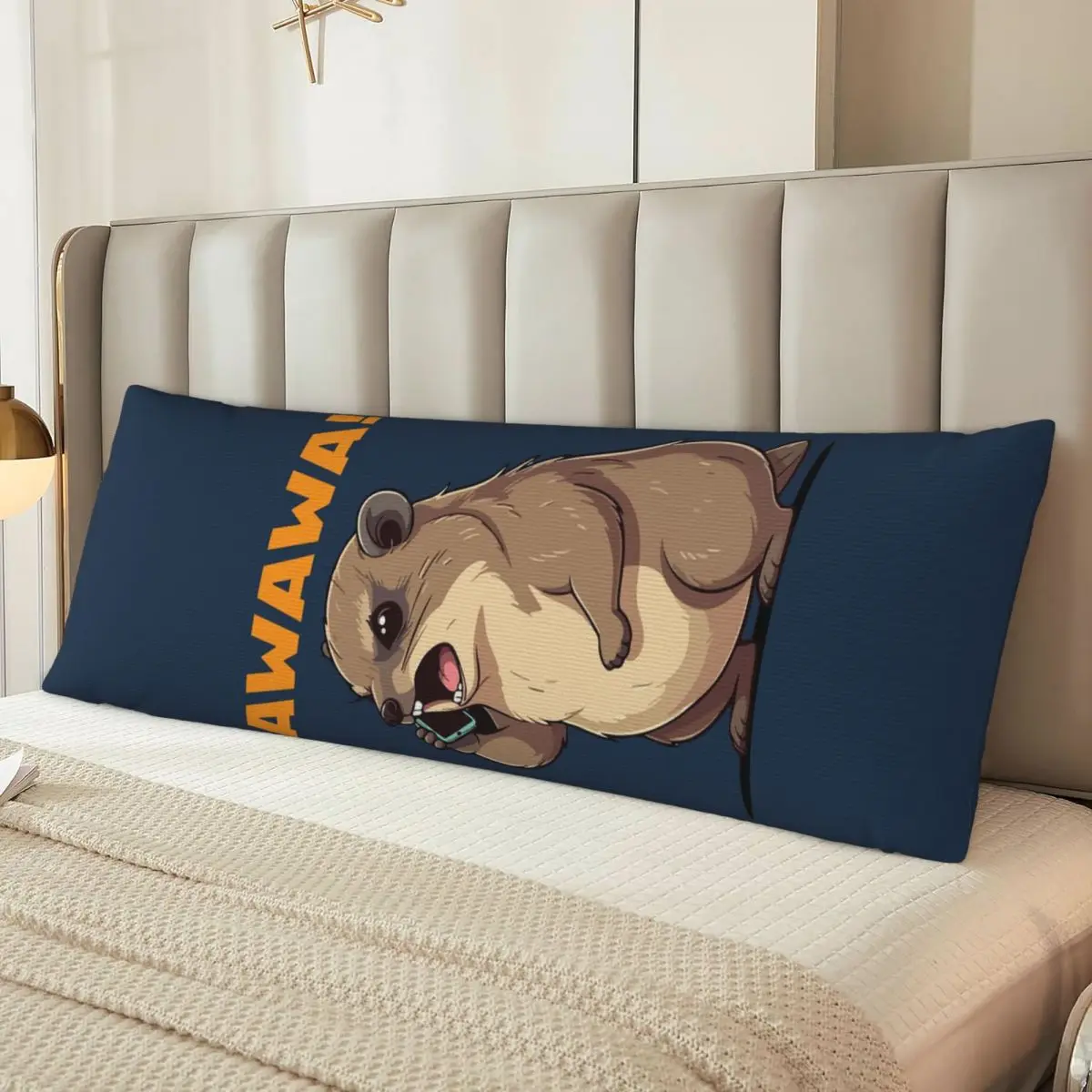 

Rock Hyrax Awawa On Phone Groundhog Dassi Rectangle Pillowcase Cushion Cover Polyester Decorative Bed Home Comfort Throw Pillow