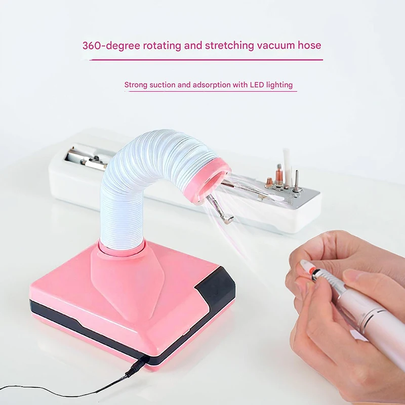 

High Power 60W LED Nail Dust Suction Collector Strong Vacuum Nail Remover Polishing Professional Nail Art Salon Equipment