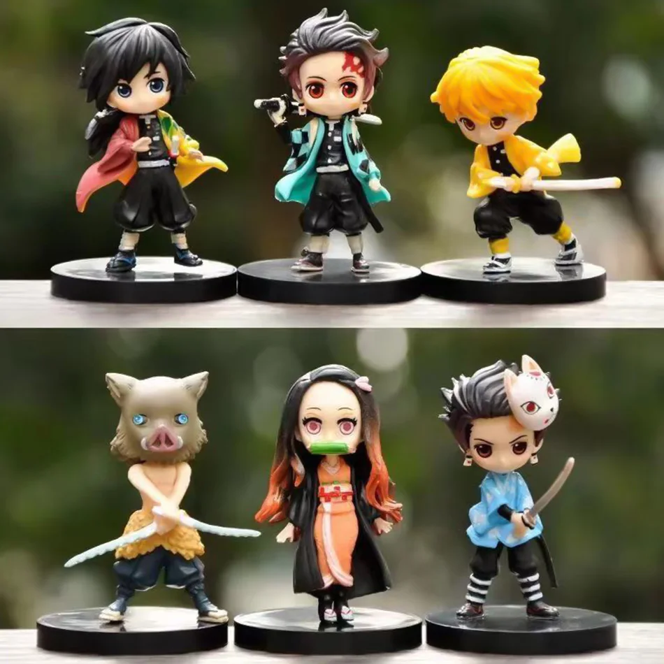 6 ชิ้น/เซ็ต Anime Demon Sayaer รูป Demon Slayer: Kimetsu no Yaiba PVC Q Posket Kamado Tanjiro Kamado Nezuko Agatsuma เครื่อง ds In Stock และ ys เทคนิคฟุต