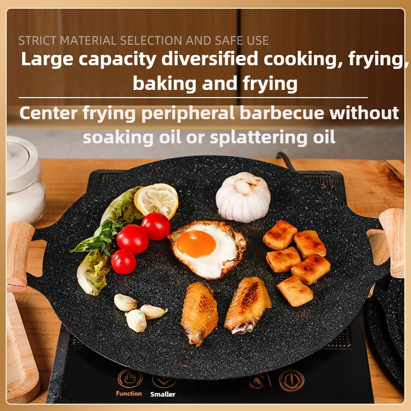 Griglia elettrica Piastra per griglia elettrica antiaderente Vassoio antigoccia per olio Vassoio per griglia da campeggio all'aperto Ferro da stiro per uso domestico 28 cm / 30 cm