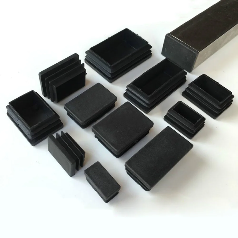 

2/5/10pcs Rectangle Plastic Black Blanking End Cap Caps Tube Pipe Inserts Plug Bung Steel Leg Stopfen 10x20mm~30x100mm