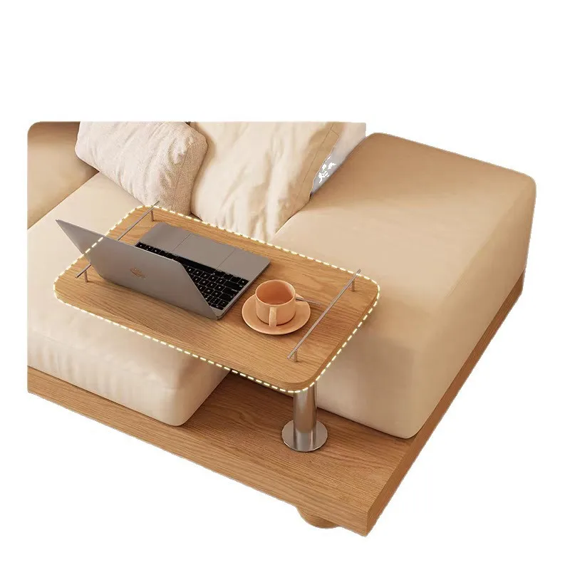 

Sofa living room Japanese-style solid wood small apartment new straight row cat scratching cloth small apartment cream