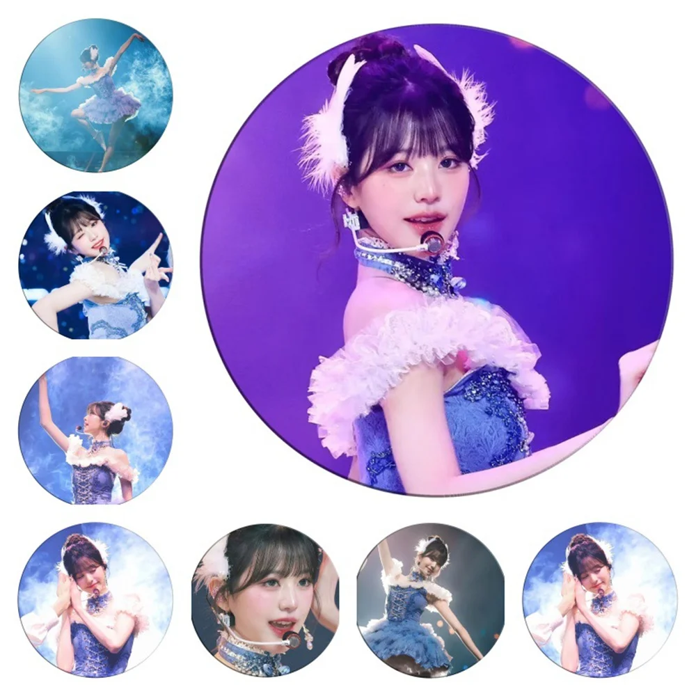 KPOP WONYOUNG HD Round Badge 2025 Stage Photos Printing Brooch Pins Boys Girls Clothing Bag Accessories Decor Fans Collection