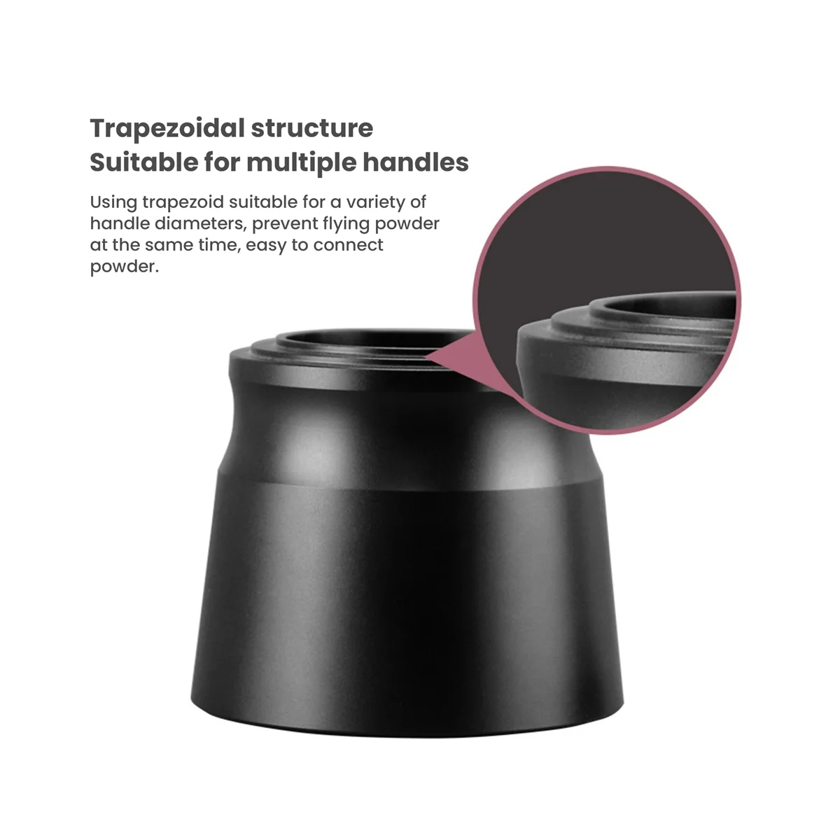 Grinder anello di dosaggio intelligente in alluminio per ciotola di fermentazione raccoglitrice di polvere di caffè Espresso Barista Tool 58mm nero