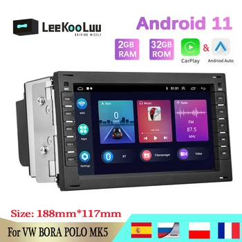 LeeKooLuu 2 Din Car Radio GPS Navigation Multimedia Player For VW BORA POLO MK3 PASSAT B5 Jetta Golf 4 t4 T5 Android Car Radio