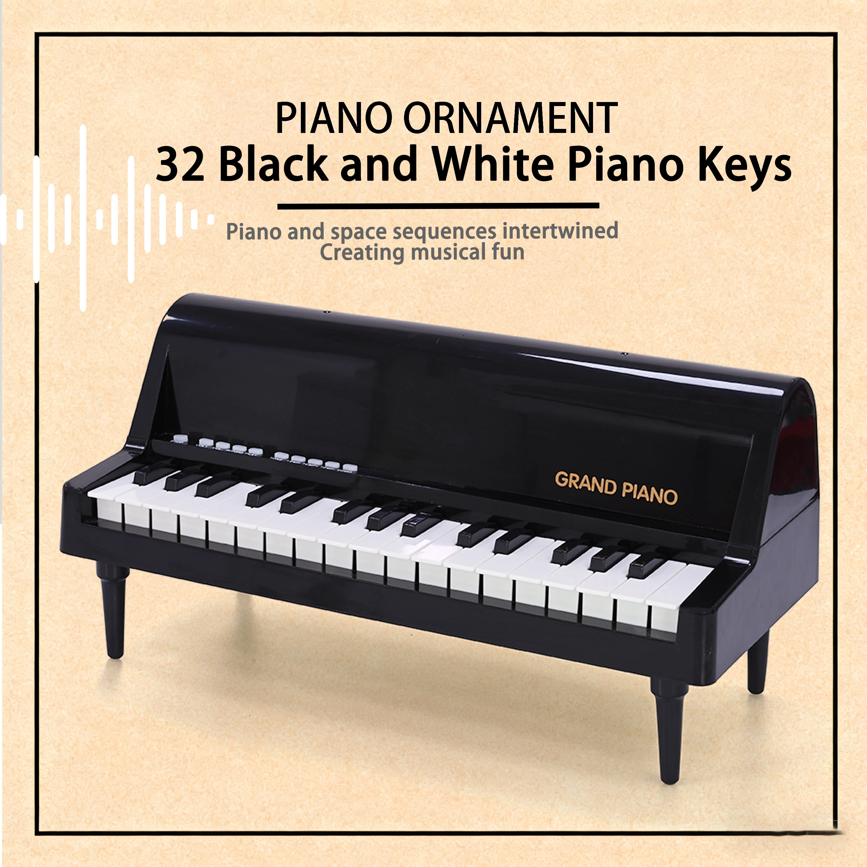 

32-клавишная клавиатура-пианино в стиле 3D-конструктивизма — музыкальный стартовый набор для детей с функцией повтора, демо-песнями и микрофоном, зарядка через USB-C