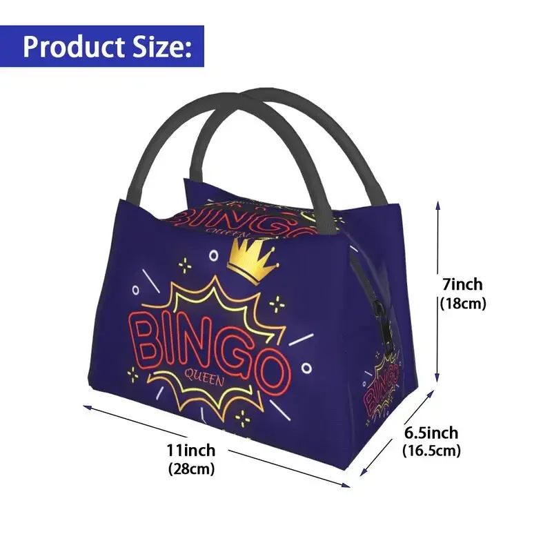 Bingo Queen Portable Lunch Box Women Leakproof Paper Game Thermal Cooler Food Insulated Lunch Bag Travel Work Pinic Container