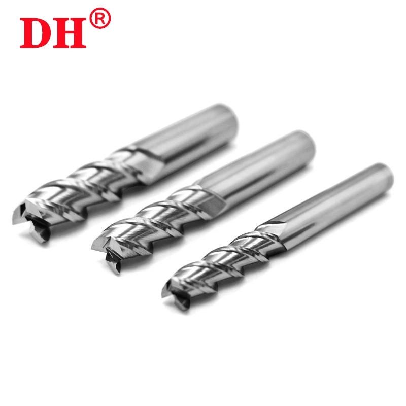 Hrc55 3 Blade Milling Cutter Alloy Coating Tungsten Steel Tools By Aluminum CNC Maching Endmills Milling Cutter Woodding Cutter