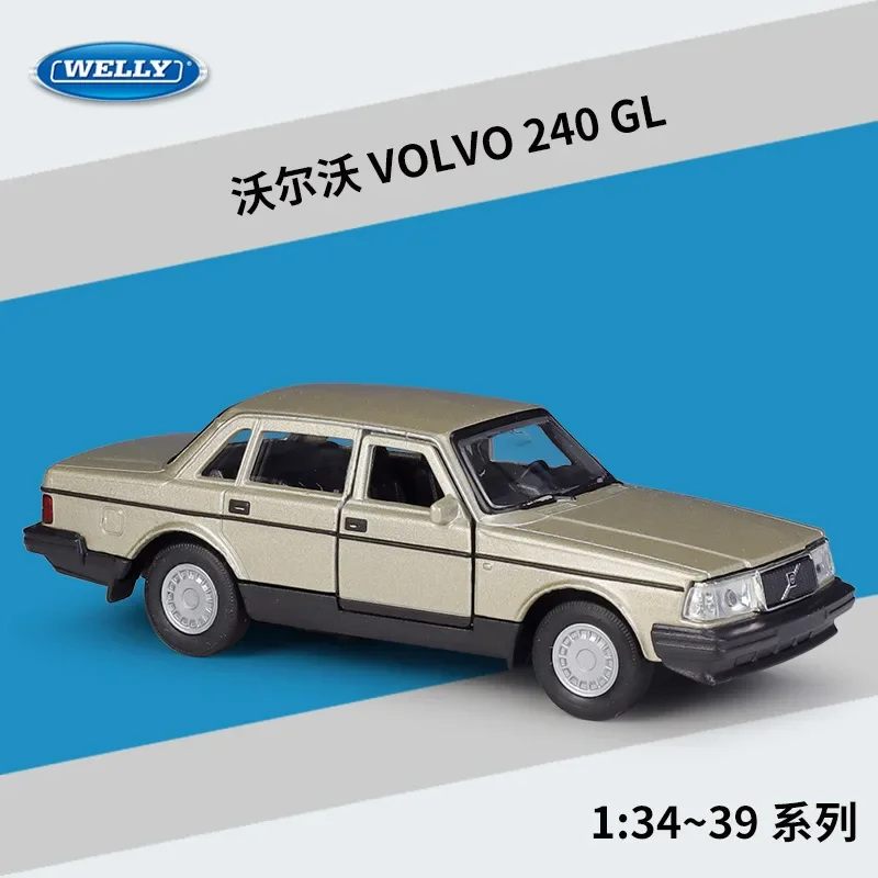 WELLY-Coche de aleación de Metal fundido a presión de alta simulación, modelo de coche VOLVO 240 GL, juguetes para niños, regalos de colección, 1:36