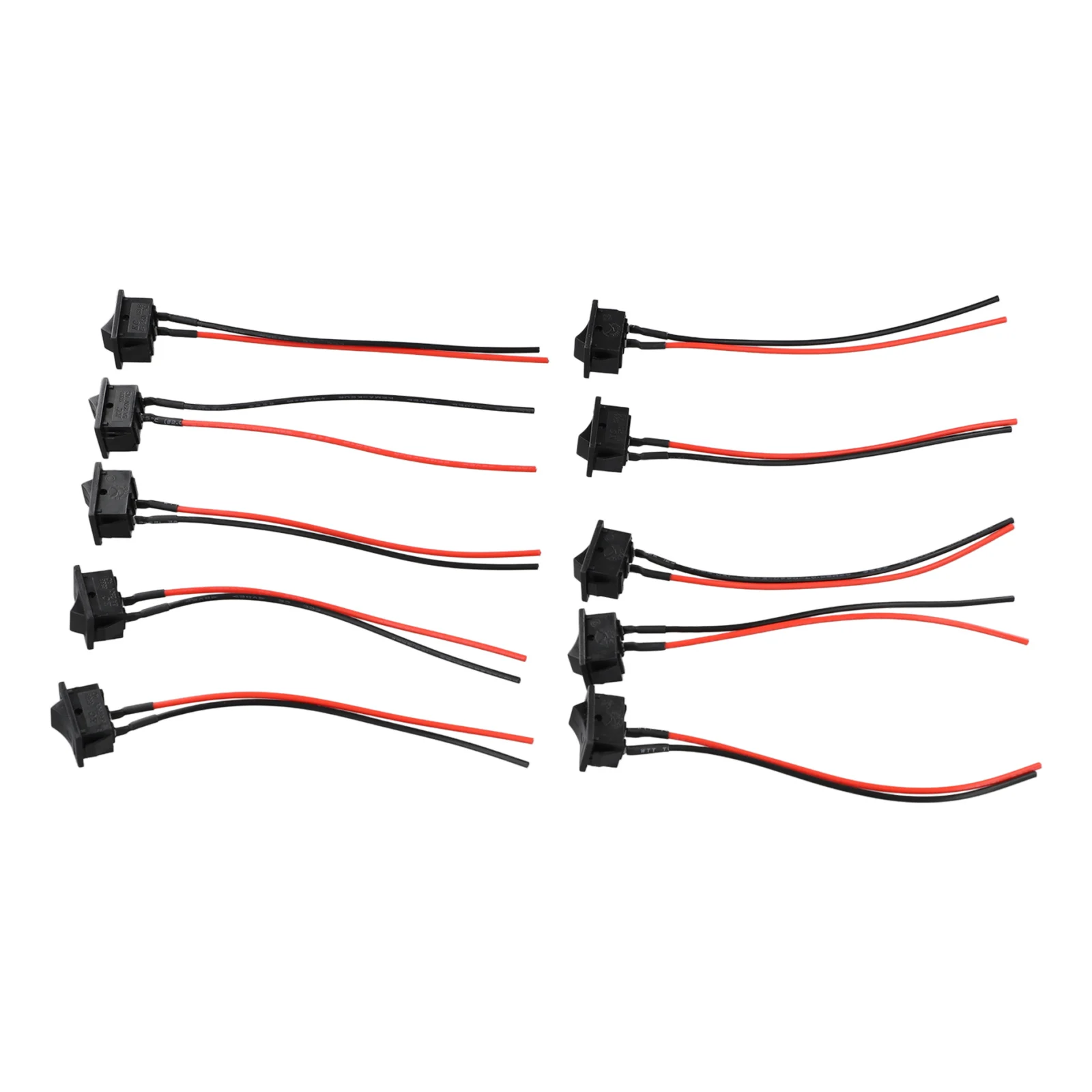 Two-Wire Square Switch ON OFF Rocker Switch With Cable 10Pcs Electrical Equipment KCD1 Switch Mini Rocker Switch