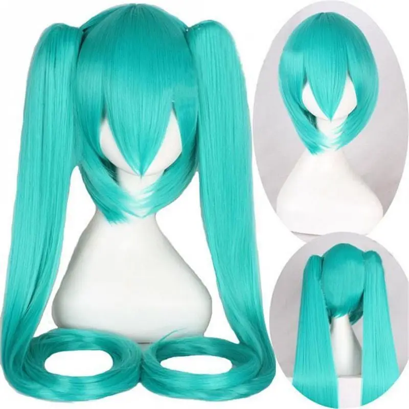 ‌ VOCALOID Miku cosplay pruik - dubbele staart haarclip, anime karakter prop, Vocaloid concertaccessoires