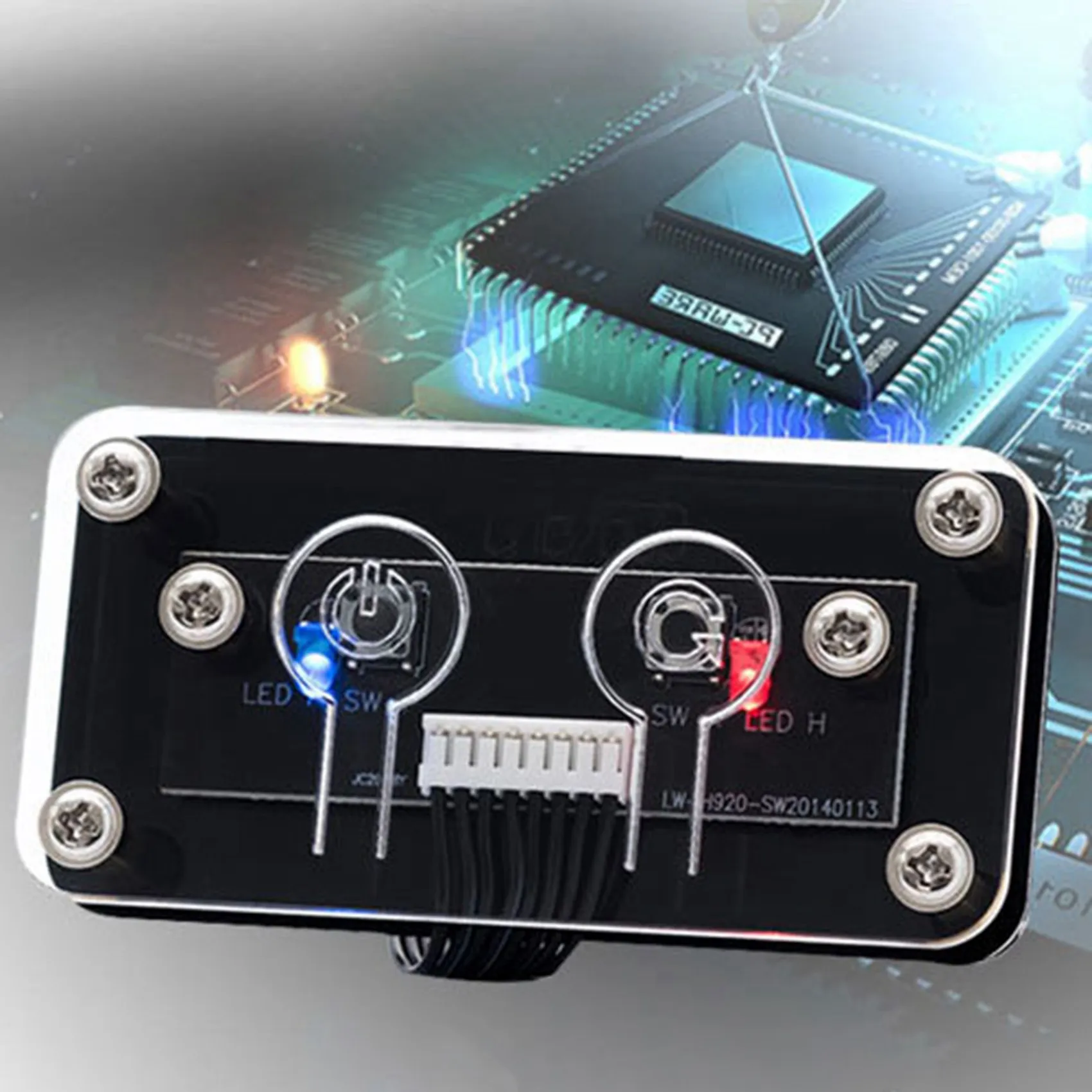 X64A-4X Desktop Computer Switch External Power Switch Power Button+Restart Button PC Case Power Supply Button