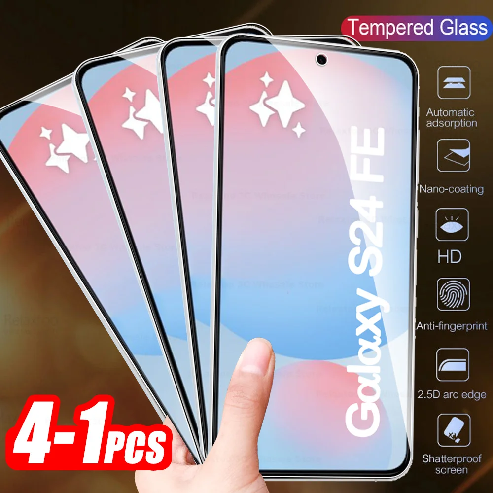 1-4Pcs Screen Protector for Samsung Galaxy S24 FE 9H Hardness Tempered Glass Anti Scratch Film Galaxy S24FE Smsung S24FE 5G 2024