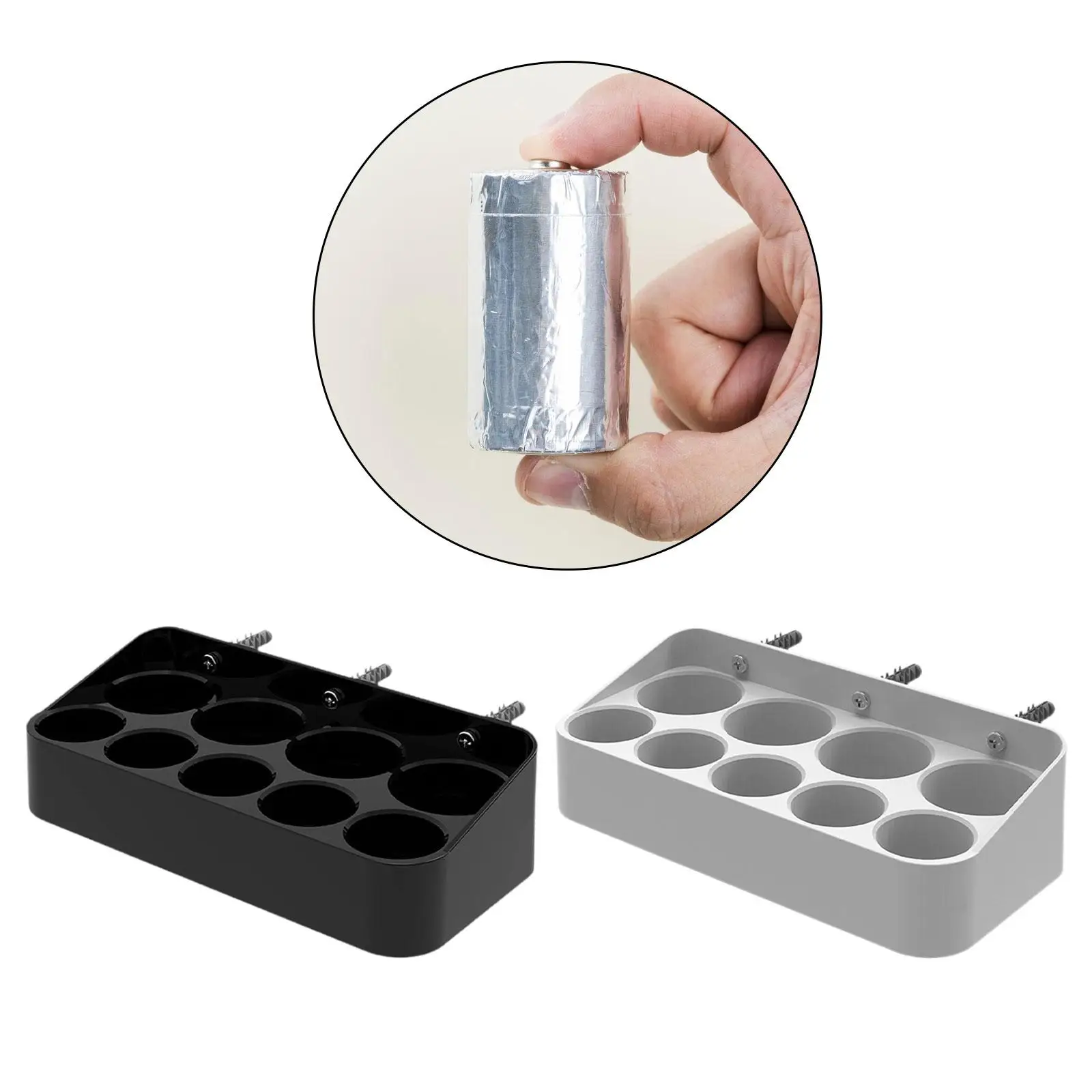 Dry Battery Storage Bracket Battery Holder Organizer Wall Mounted Space Saving Practical Battery Organizer Case for Warehouse