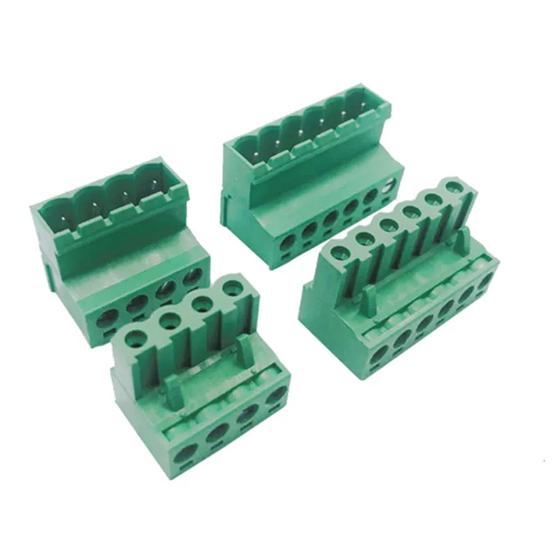 2EDG 5.08MM Solderless Butt Connection Plug-In Type 5.08mm Pitch Pluggable Green Terminal Block Screw Terminal Block Connector