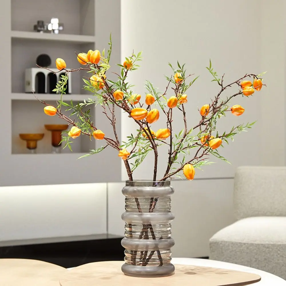 10 Fruits Artificial Carambola Branch Plastic Elegant Simulation Fruit Tree Handmade Luxury Artificial Starfruit Fruit