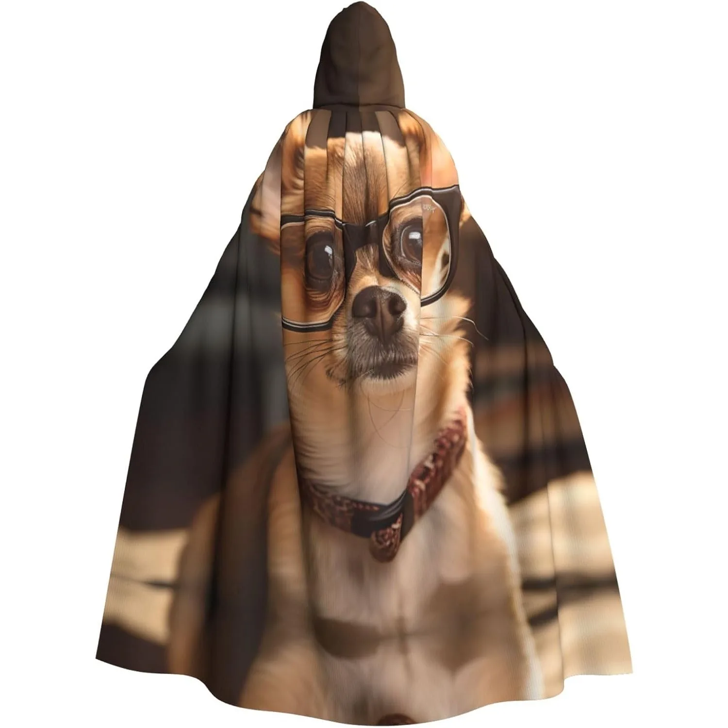 

Очки для собак чихуахуа с принтом, накидка с капюшоном для взрослых, карнавальная праздничная накидка, халат для косплея, костюм для вечеринки, готический карнавал