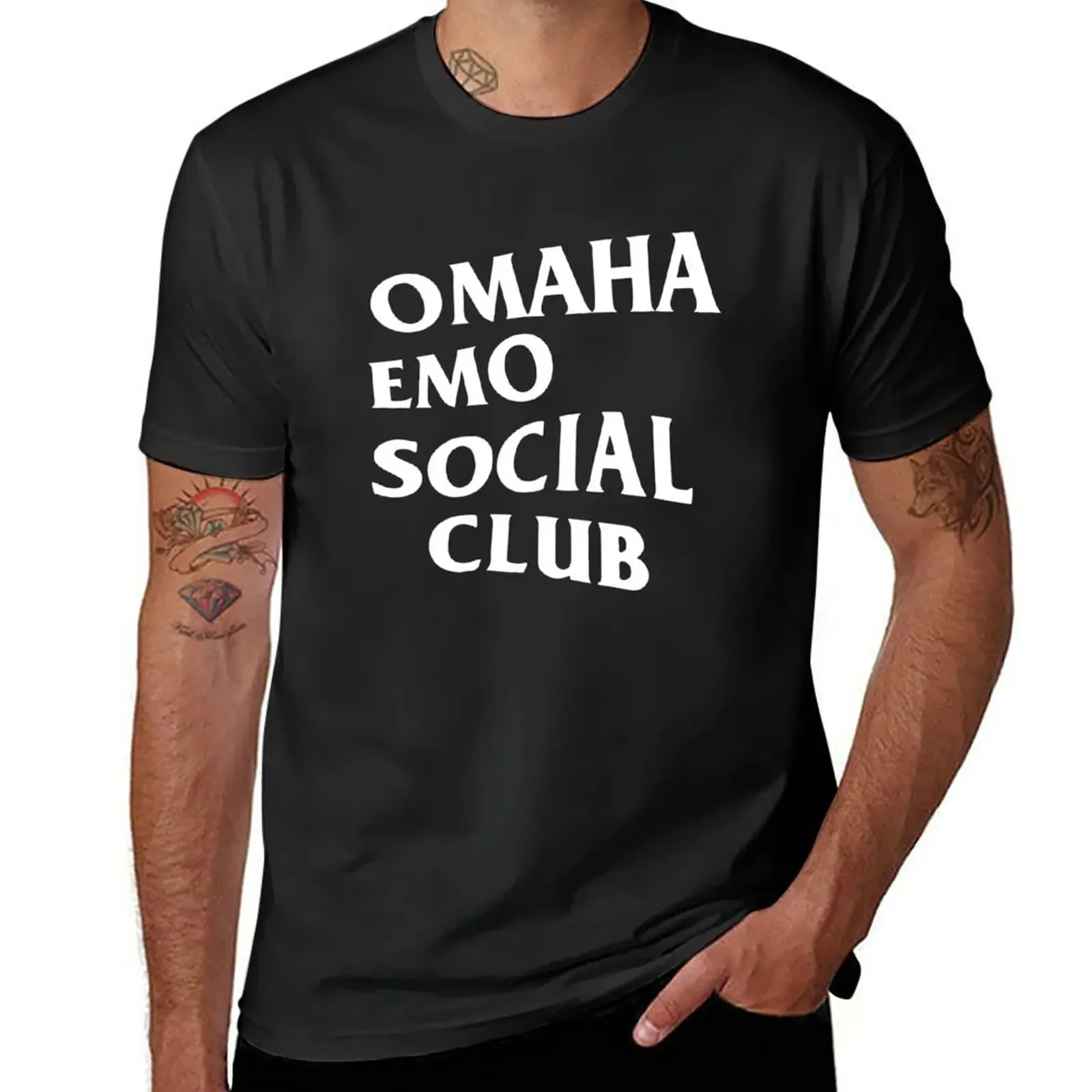 Omaha Emo Social Club T-Shirt graphics summer tops boys animal print hippie clothes heavy weight t shirts for men