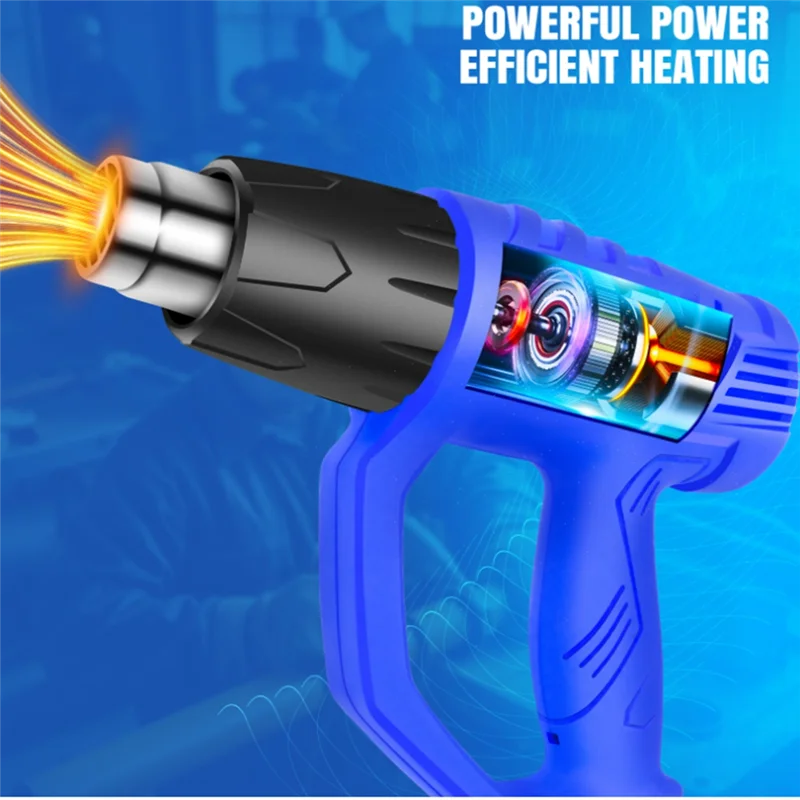 Pistola termica regolabile a doppia velocità con ventilatore termoretraibile per fai da te, sverniciatura di vernice, PVC restringente, artigianato per l'asciugatura Spina UE-A78G