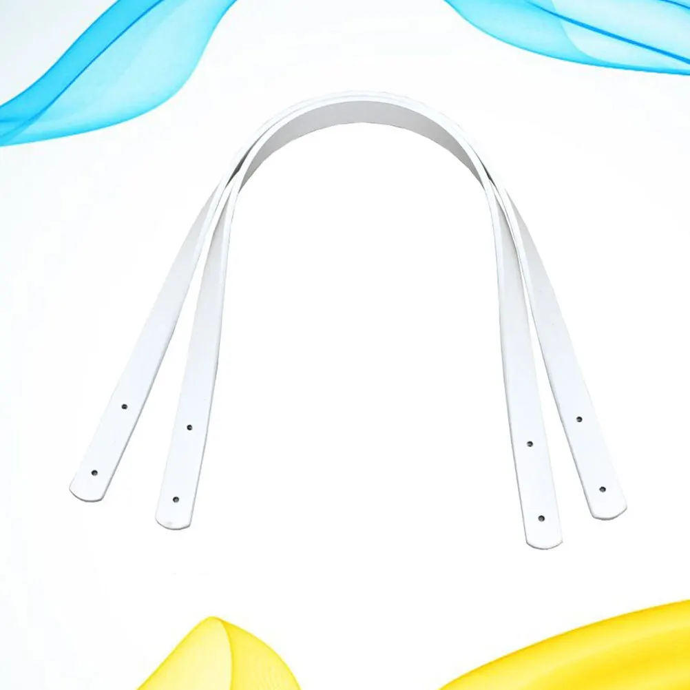 

2Pcs 60Cm PU Handbag Strap Tote Bag Replacement Accessories with Rivets for Women Ladies DIY Pouch White
