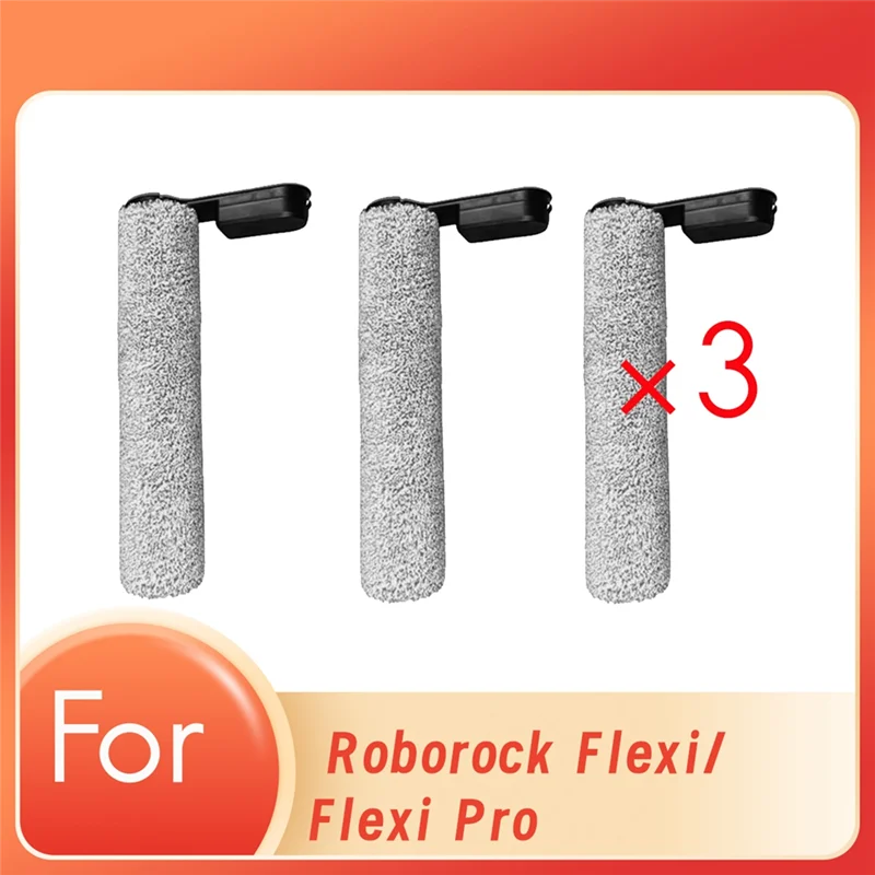 3 ชิ้นหลักแปรงลูกกลิ้งเปลี่ยนแปรงลูกกลิ้งสําหรับ Roborock Flexi/Flexi Pro เครื่องดูดฝุ่นเปียกและแห้ง A62X