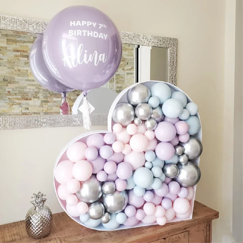 Heart Shape Mosaic Balloon Frame Stand Filling Box Balloon Foam Board for Birthday Wedding Baby Shower Valentines Day Decoration