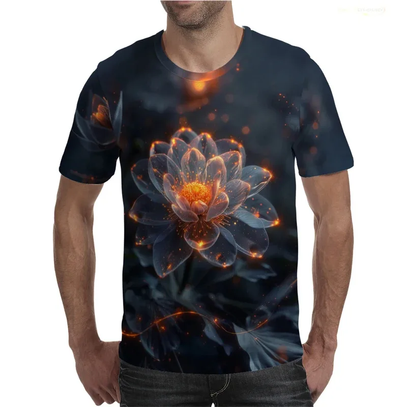 

Men's Natural Style Loose T-Shirts Fashion New Products 3D Printed Plant Pattern T Shirt Summer Casual Oversized Sports Tops