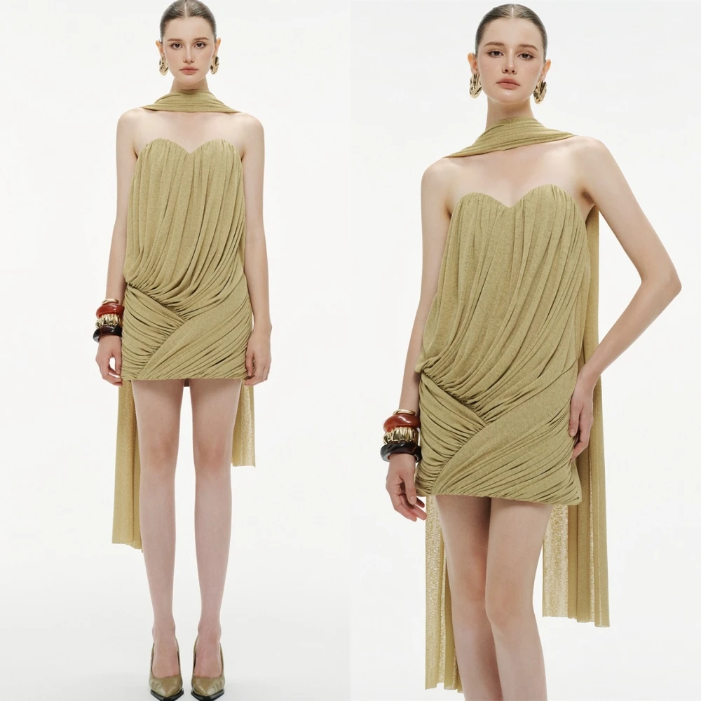 

Customized Exquisite Chiffon Evening Dress Delicate Strapless Prom Dresses Luxury Sleeveless Special Occasion Gowns