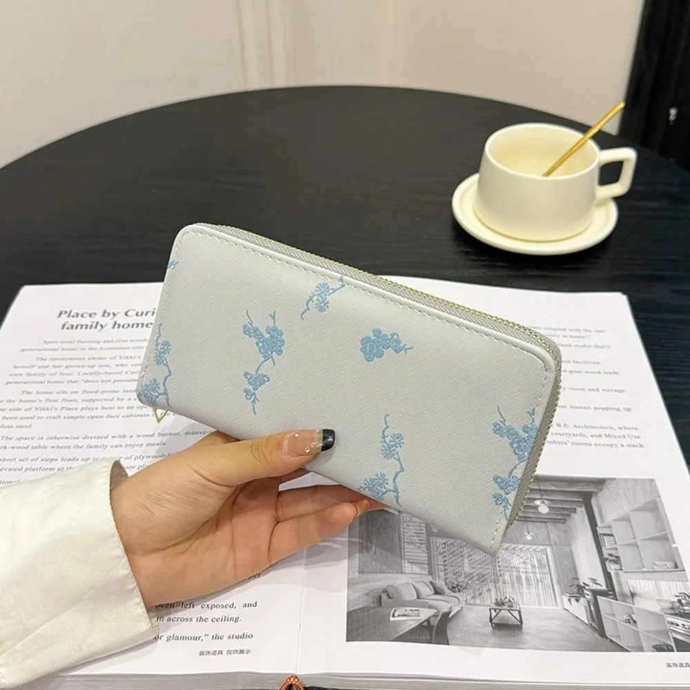 

New Zipper Long Wallet Multiple Card Slots Handheld Women Card Holder PU Leather Temperament Card Storage Bag Ladies