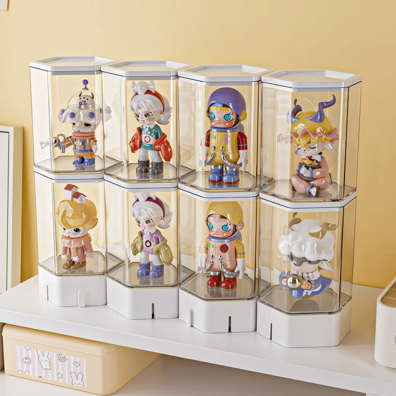 Clear Hexagonal Display Box for Blind Box Stackable Dustproof Action Figure Storage Case Desktop Showcase for Lego Toy - view 4