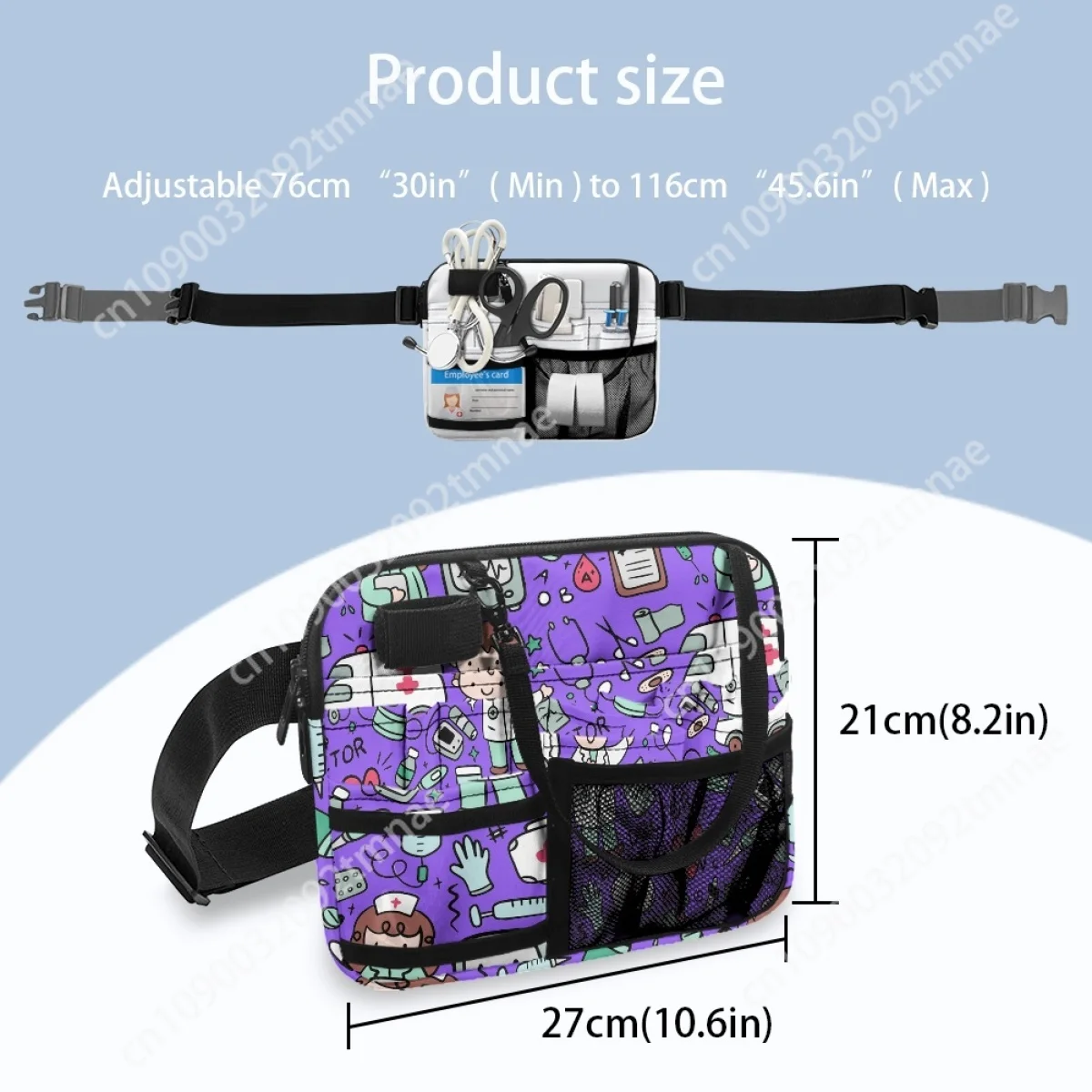 Enfermeira Fanny Pack para Estetoscópios Kit, Bolsa Organizadora Médica, Moda Personalizada, Bolsa de Cintura, Ferramenta para Estudante de Enfermagem