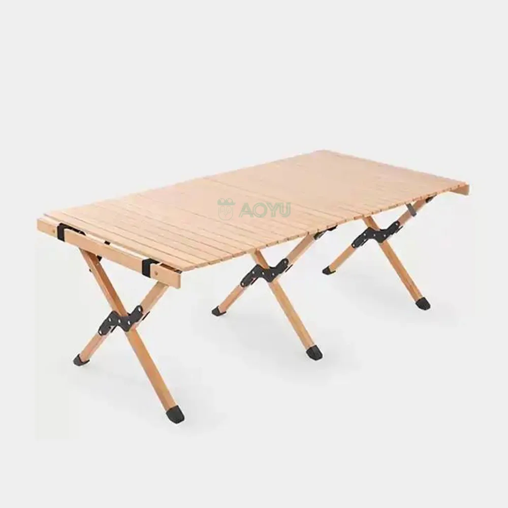 

Picnic Egg Roll Folding Wholesale Outdoor Travel Custom Camping Portable Table Solid Wood Garden Omelet