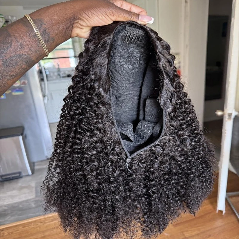 

Полупарик 3 в 1, волнистый откидной поверх человеческих волос, глубокая волна, бесклеевой парик, готовый к ношению полупарик, вьющийся парик с завязками на половину головы