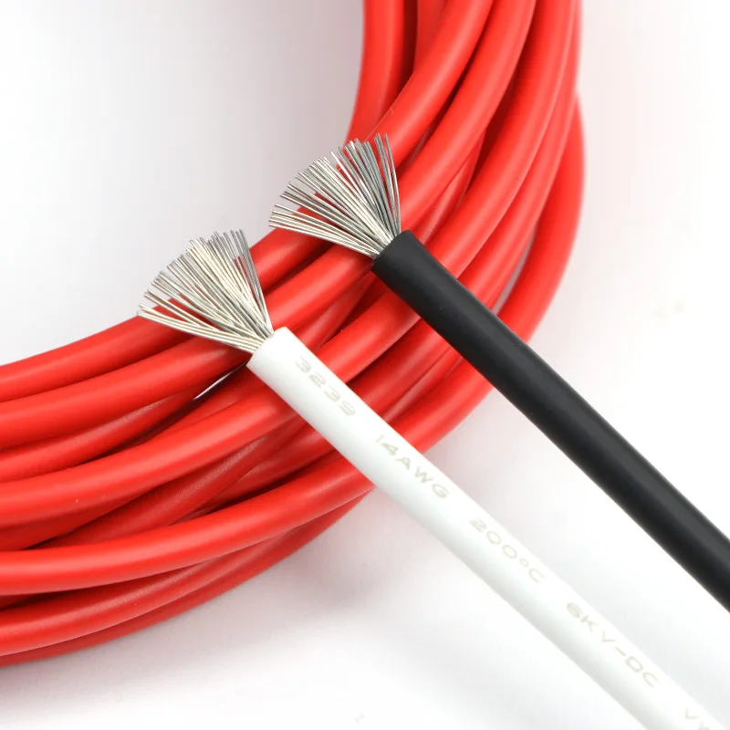 1/5/10/50M UL3239 Silicone Wire 22 20 18 16 14AWG High Temperature Resistance Tinned Copper 6KV DC High Voltage Electric Cables