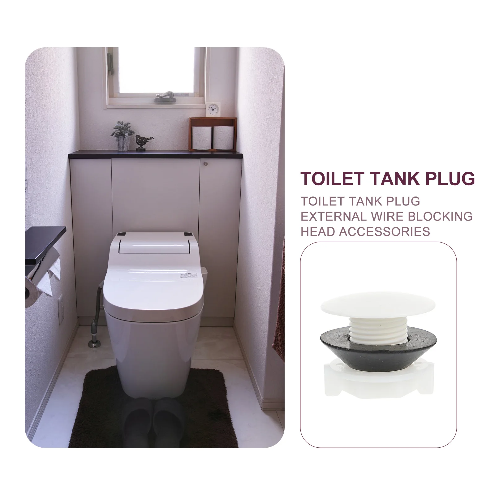 

2Pcs Durable Toilet Tank Plug Water Tower Caps Plastic Connector Bathroom Accessories