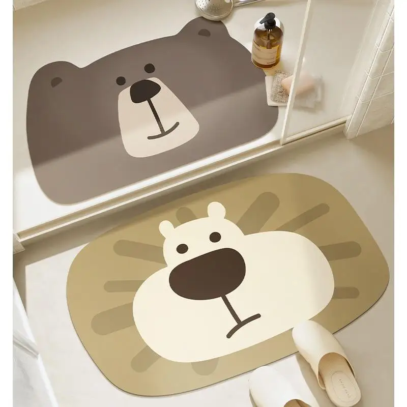 

Быстросохнущий противоскользящий силиконовый коврик для пола, дверной коврик для ванной, мягкий диатомитовый коврик для туалета с высокой впитываемостью, предотвращающий падения