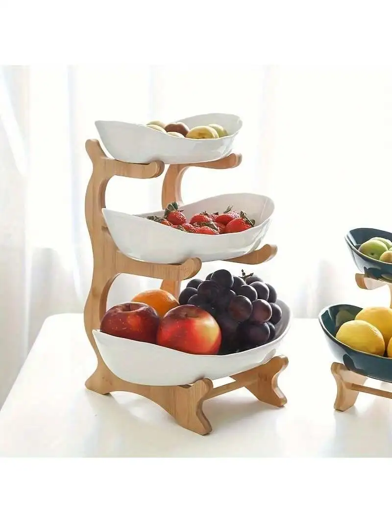 

2025 Luxury 3-Tier Fruit Stand - Multi-Layer Serving Tray for Snacks, Desserts & Kitchen Storage