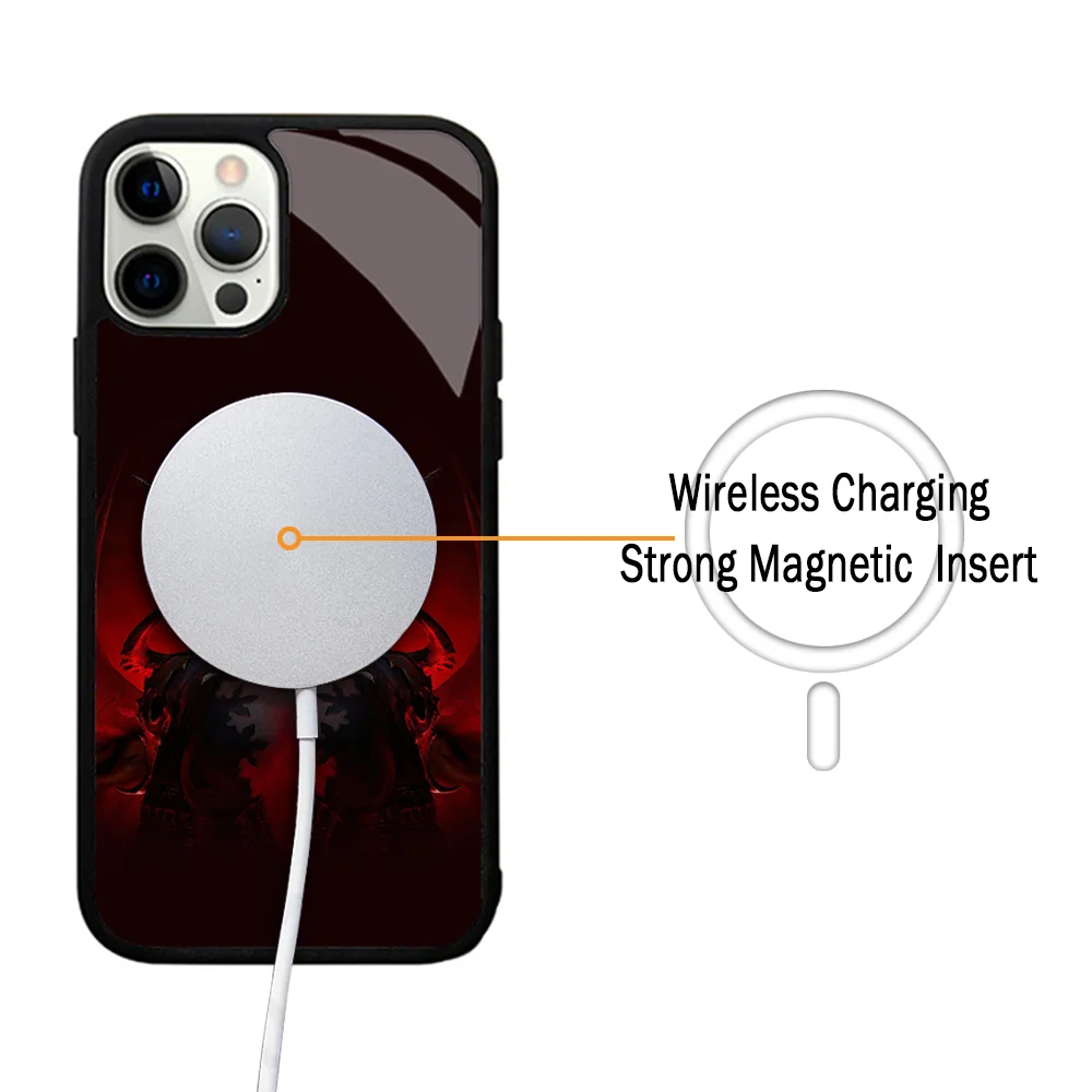 Game D-Diablo 3 4 Phone Case For IPhone 11 12 13 14 15 Plus Pro Max Mirror Acrylic Cover For Magsafe Wireless Charging