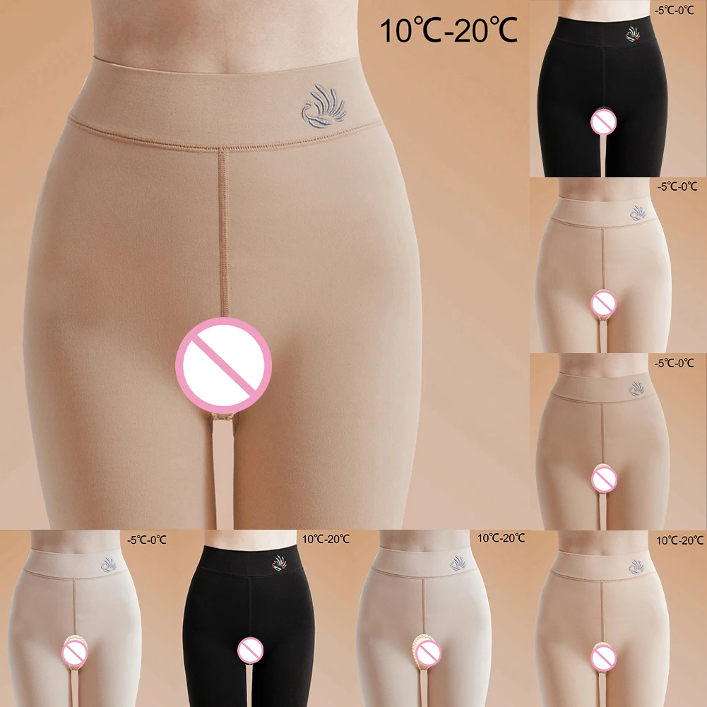 أزياء الخريف والشتاء بالإضافة إلى طماق المخملية Crotchless للنساء تنطبق الجنس الإناث مرونة عالية طول منتظم #6
